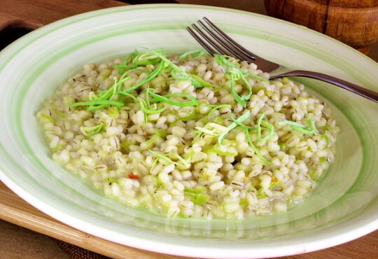 Risotto cu orez perlat si praz